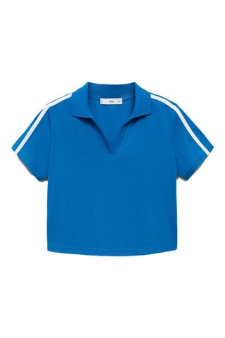 Polo coton rayures contrastantes - Bleu