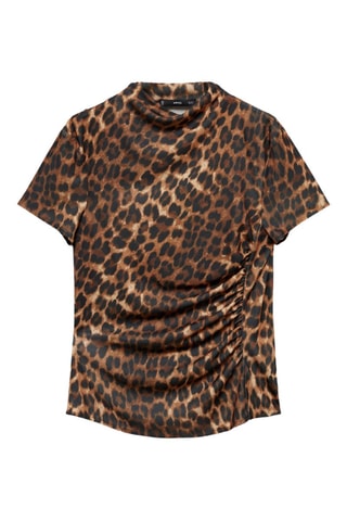 T-shirt imprimé léopard - Marron et noir