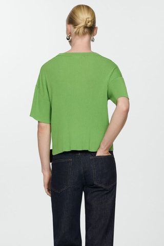 T-shirt maille côtelée - Vert