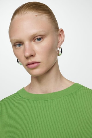 T-shirt maille côtelée - Vert