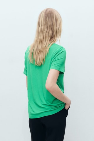 T-shirt col en V - Vert