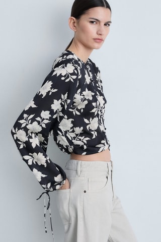 Blouse en imprimé floral - Noir