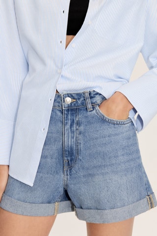 Short jean mom-fit - Bleu