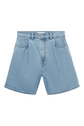 Short en jean pinces - Bleu