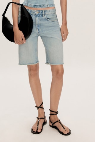 Bermuda en jean droit - Bleu clair