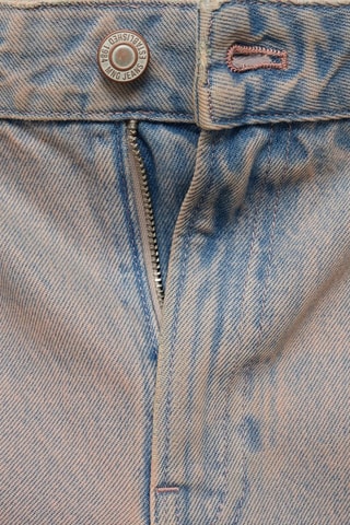 Bermuda en jean effet délavé - Rose et bleu