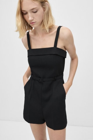 Combi-short ceinture - Noir