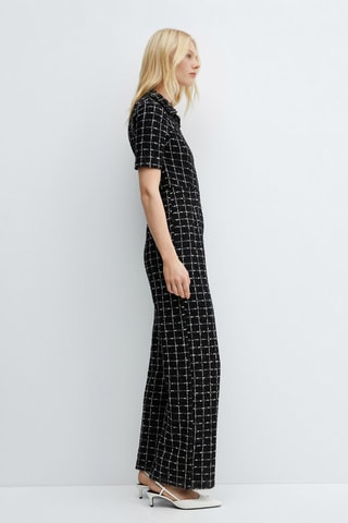 Combinaison tweed manches courtes - Noir et blanc