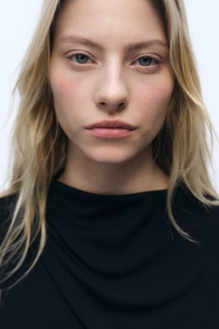 Combinaison droite col drapé - Noir