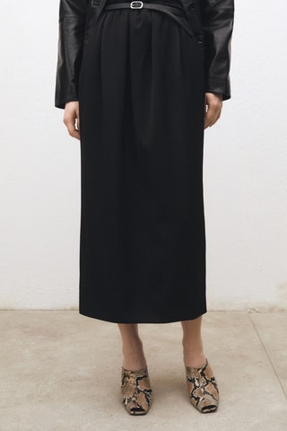 Jupe froncée droite - Noir