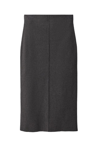 Jupe midi laine mélangée - Anthracite