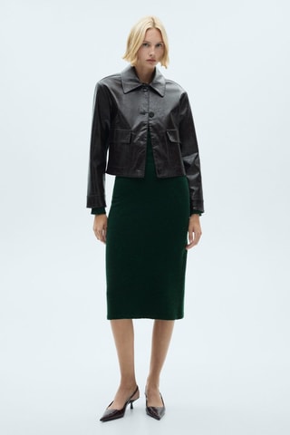 Jupe évasée maille - Vert