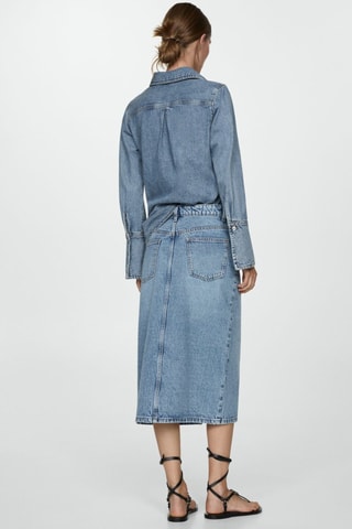 Jupe midi en jean - Bleu