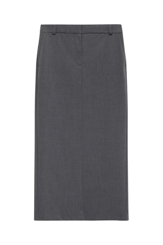 Jupe crayon longue fendue - Gris
