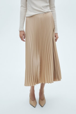 Jupe longue plissée - Gris clair