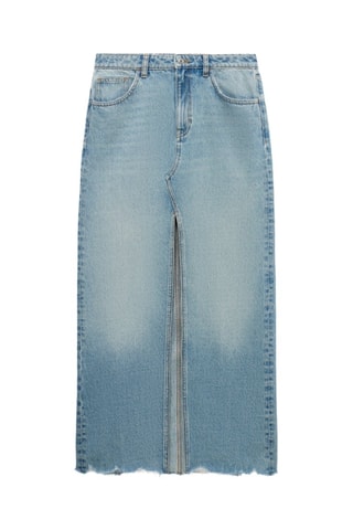 Jupe en jean bas effiloché - Bleu