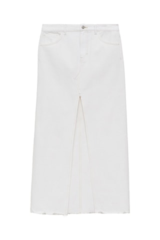 Jupe jean fendue - Blanc