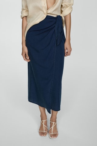 Jupe paréo Lyocell - Bleu marine