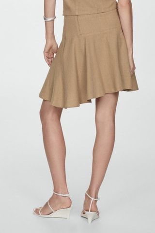 Jupe asymétrique coton - Beige