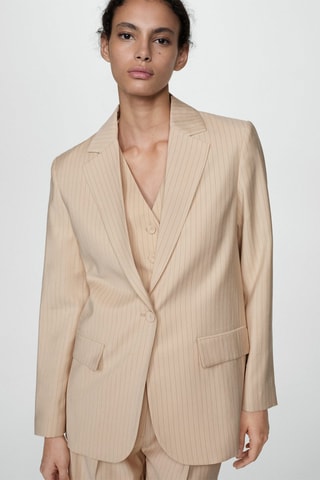 Blazer costume rayures - Beige