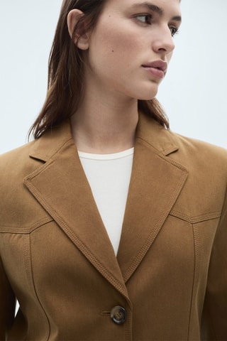 Blazer Lyocell poches - Marron