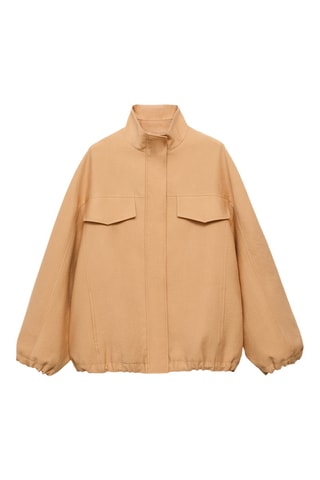 Veste lyocell oversize poches - Nude