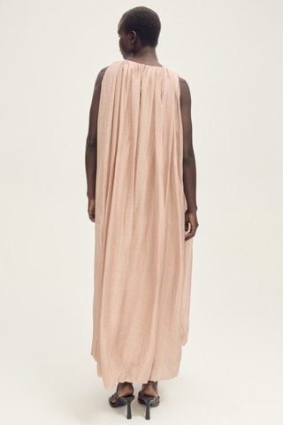 Robe froncée bas bouffant - Beige