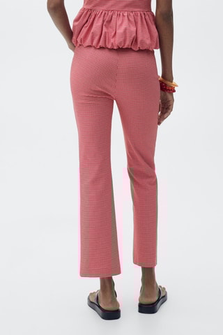 Pantalon à carreaux vichy court - Rouge