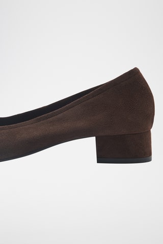 Chaussures talon daim - Chocolat