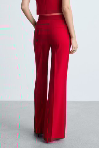 Pantalon de costume wideleg - Rouge
