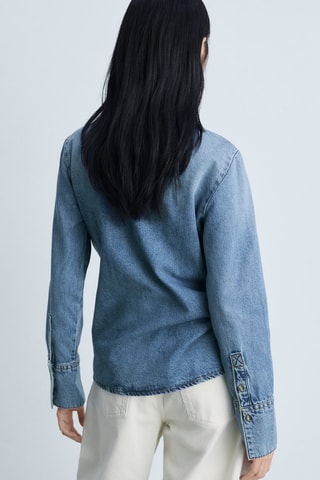 Chemise en jean nœud - Bleu