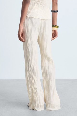 Pantalon droit plissé - Vanille