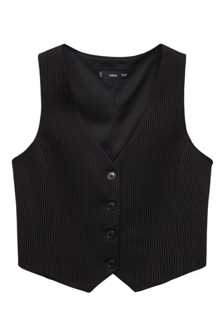 Gilet de costume à fines rayures - Noir