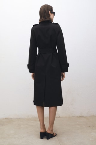 Trench coton double boutonnage - Noir