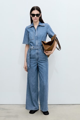 Combinaison jean ceinture - Bleu