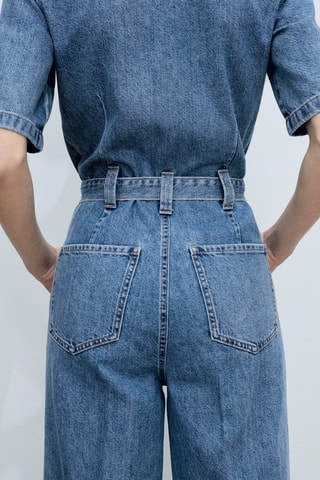 Combinaison jean ceinture - Bleu