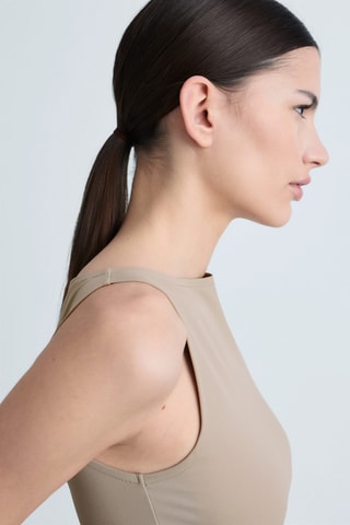 Top bretelles col bateau - Marron clair