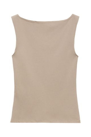 Top bretelles col bateau - Marron clair