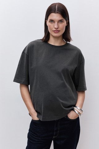 T-shirt coton oversize grossesse - Anthracite