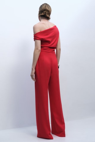 Combinaison asymétrique drapée - Rouge