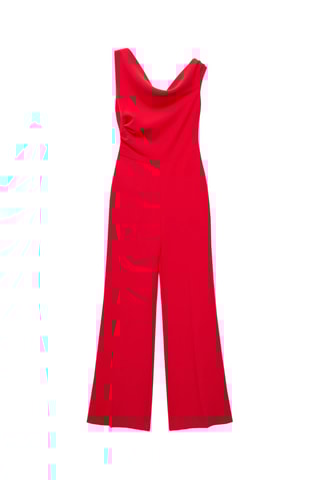 Combinaison asymétrique drapée - Rouge