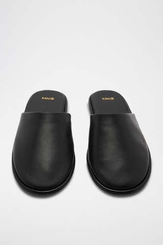 Chaussures ouvertes à l'arrière cuir - Noir