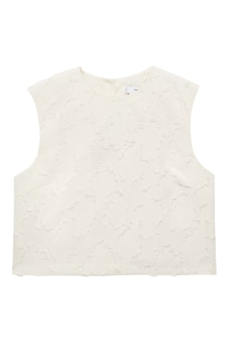 Crop top texturé - Ecru