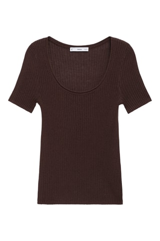 Pull maille lin mélangé - Chocolat