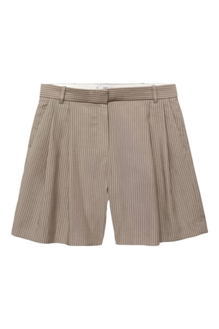 Bermuda tailleur rayures - Marron