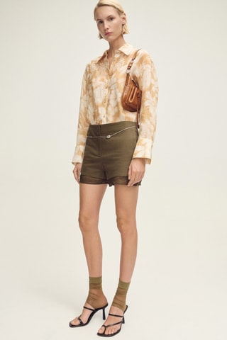 Chemise en ramie fermeture multiposition - Moutarde