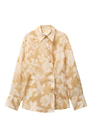 Chemise en ramie fermeture multiposition - Moutarde