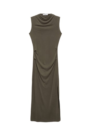 Robe en modal col bénitier - Kaki