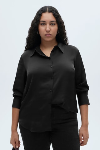 Chemise fluide satinée - Noir