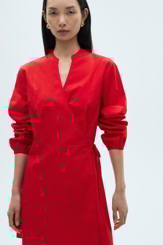 Robe cache-coeur coton - Rouge